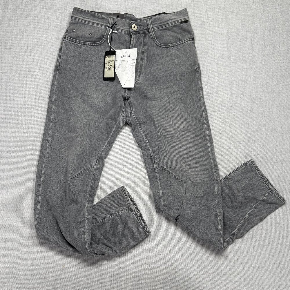 G-Star RAW Jeans ARC 3D Slim Tapered Faded Grey Denim Cotton Blend 30x32 NWT